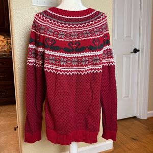 ModCloth Swan Lake Fair Isle Sweater 100% Cotton Sz XL